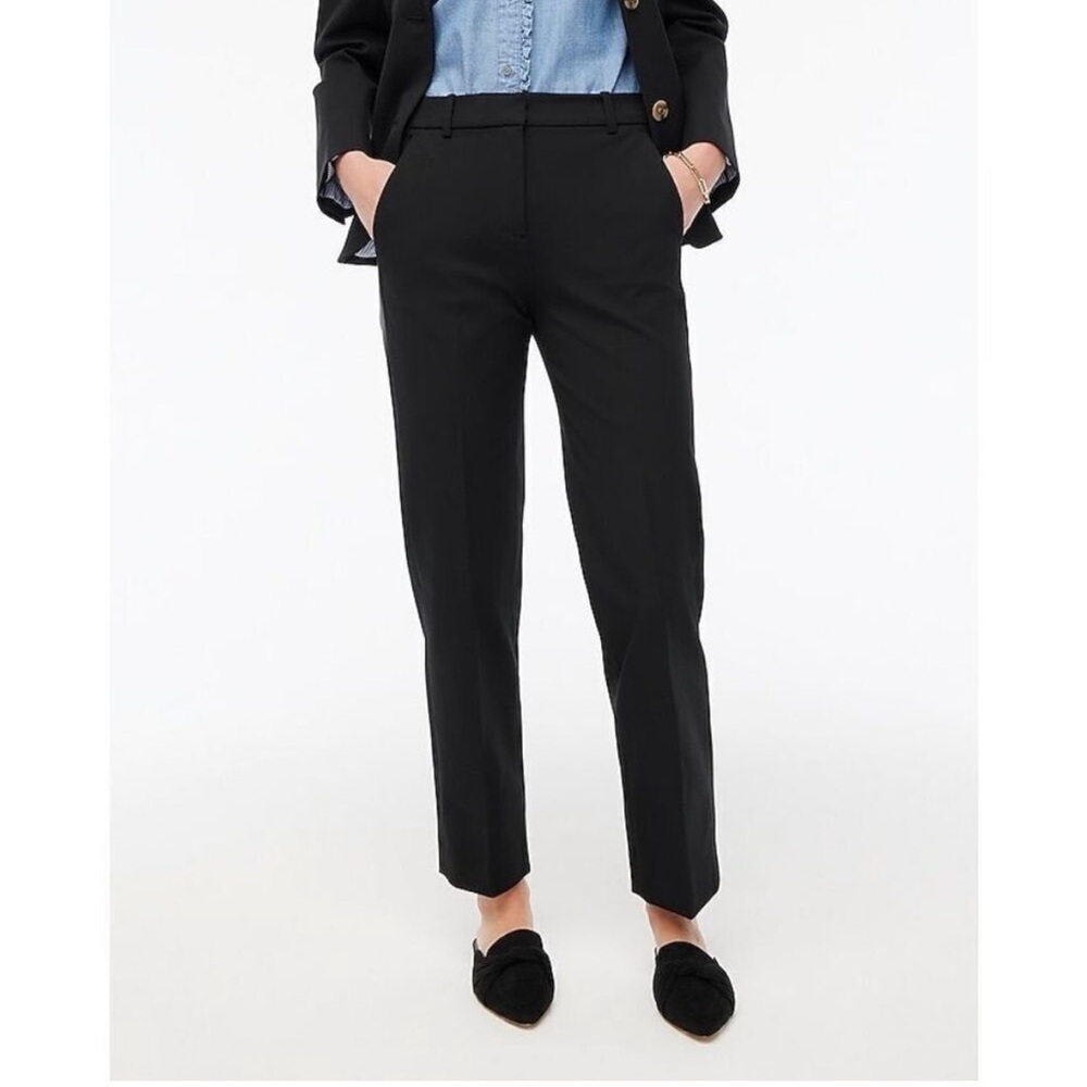 J Crew Factory Kallie Straight Leg Pants Black EUC Sz 10